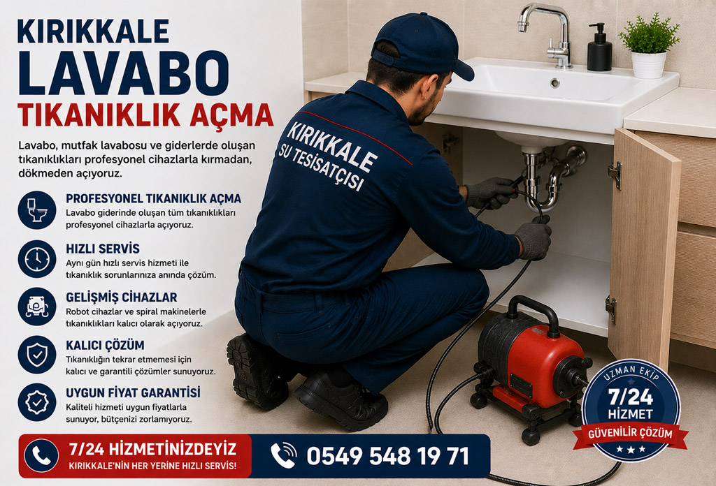 Kırıkkale Lavabo Tıkanıklık Açma