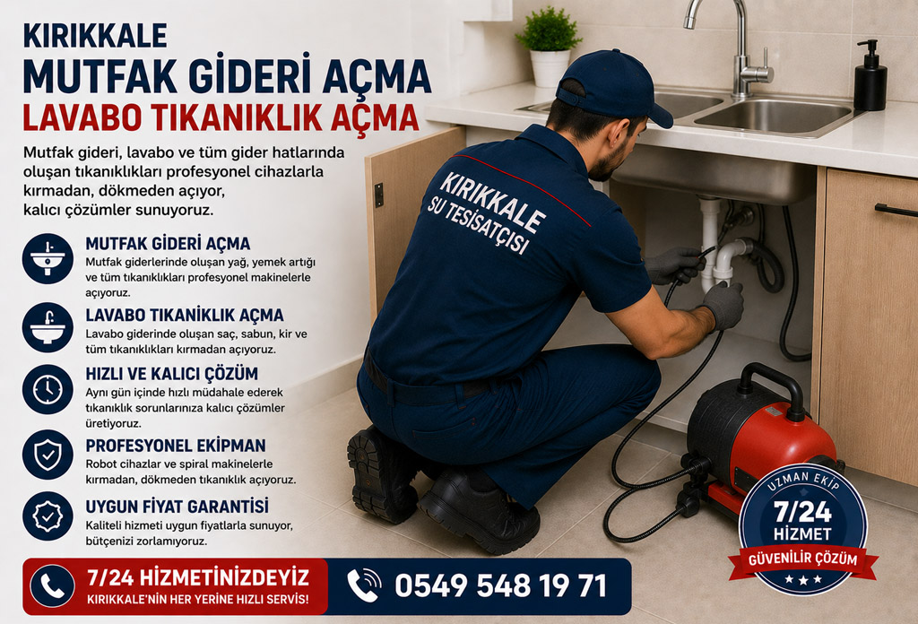 Kırıkkale Mutfak Gideri Açma