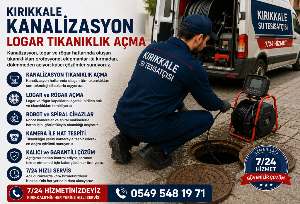 Kırıkkale Kanalizasyon Logar Tıkanıklık Açma
